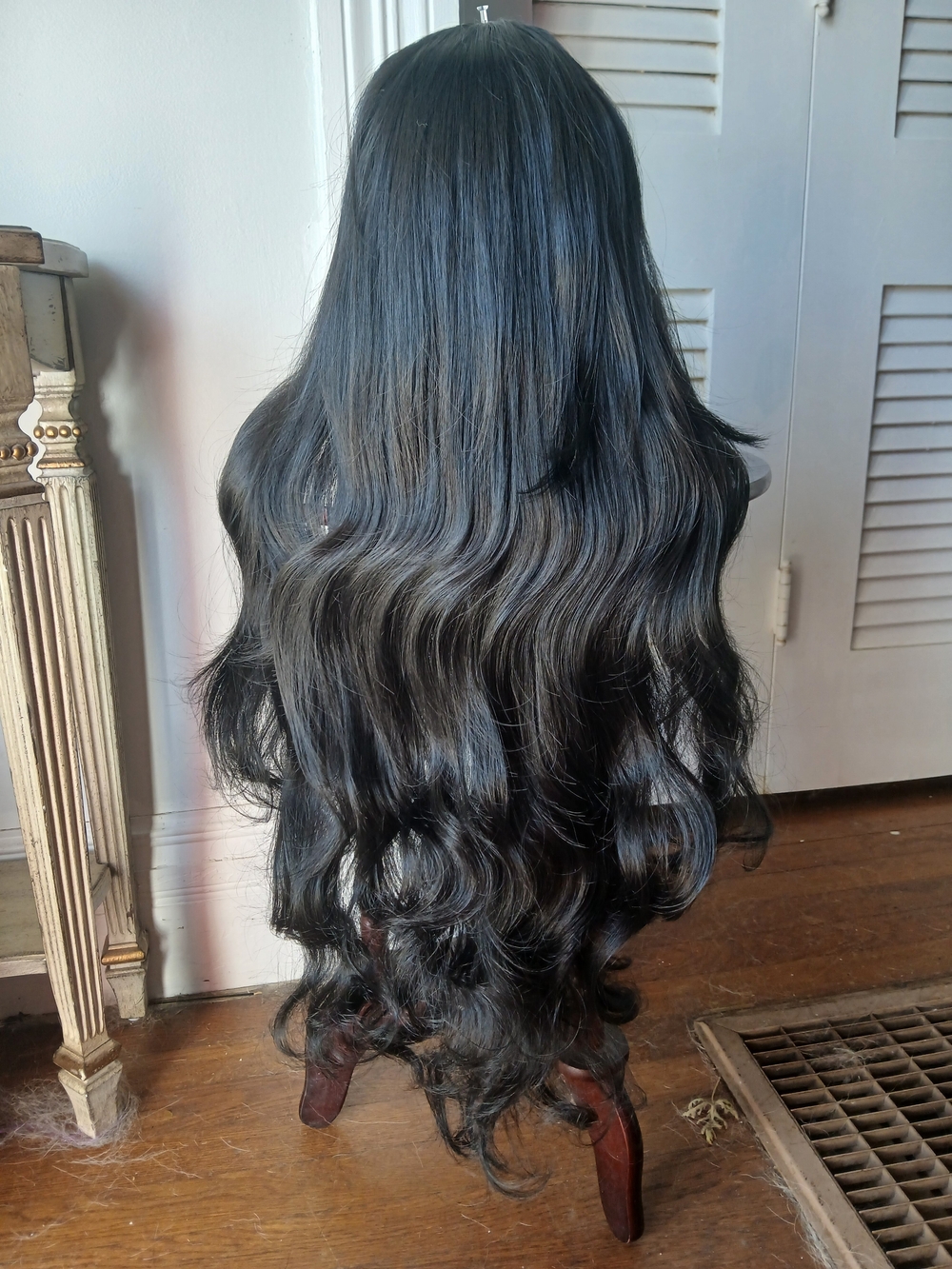Long Jet Black Wavy Women’s Hairpiece - Natural Black